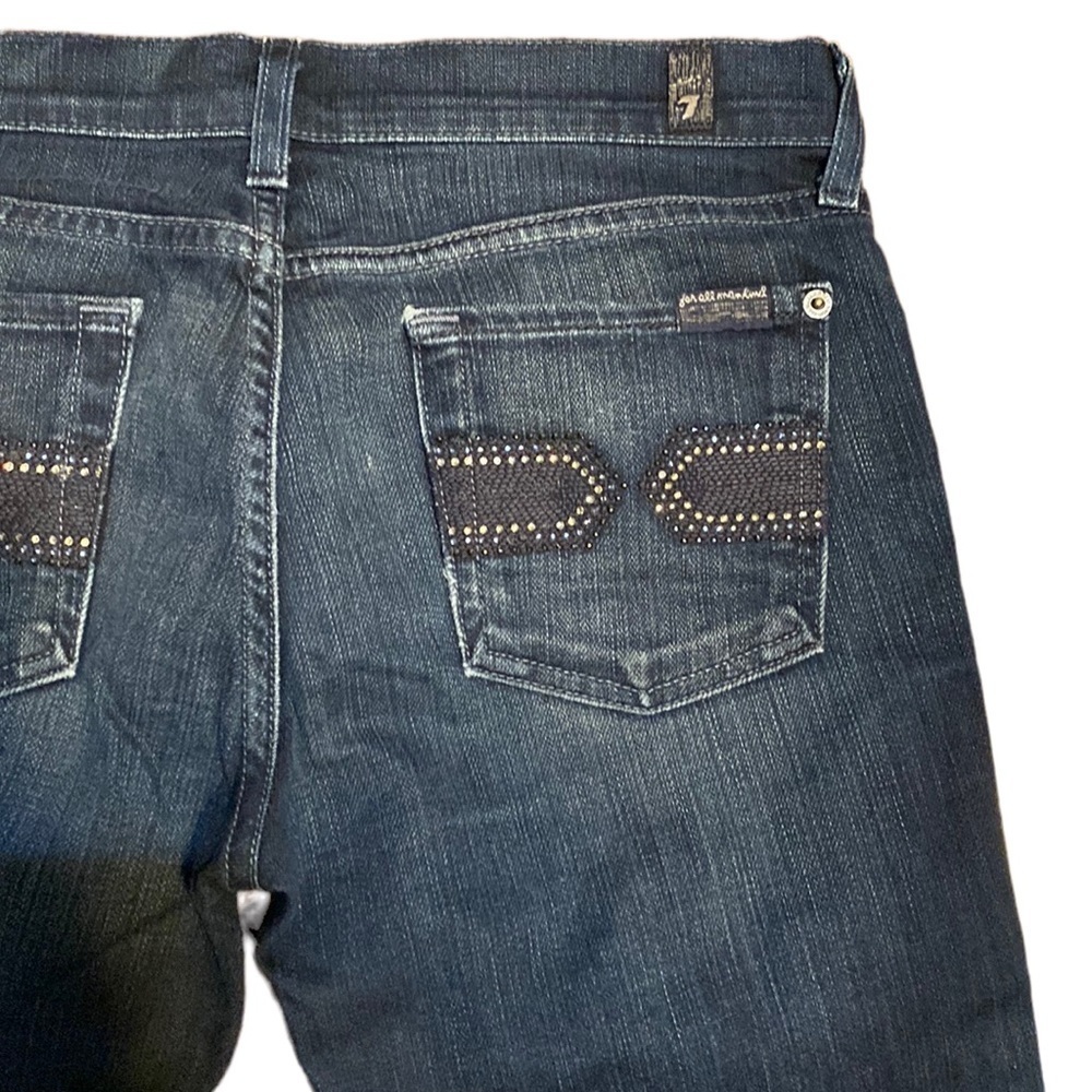 7 For All Mankind Bootcut Embellished Rhinestone Pockets Jeans dark wash Sz 26